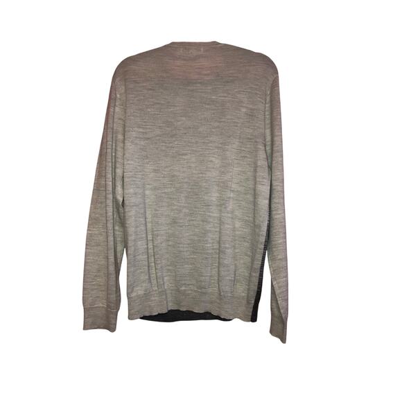 Calvin Klein grey striped mens wool blend size large sweater - Picture 6 of 7